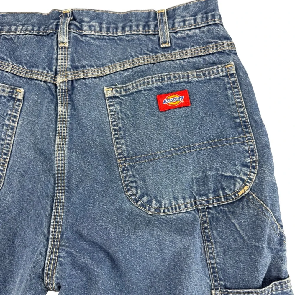 Dickies Mens Flannel Lined Carpenter Jeans Blue Denim Work Pants 32x27.5 Y2K